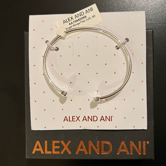 Alex and Ani Silver Angel Wings Flex Cuff Bracelet - Picture 1 of 4